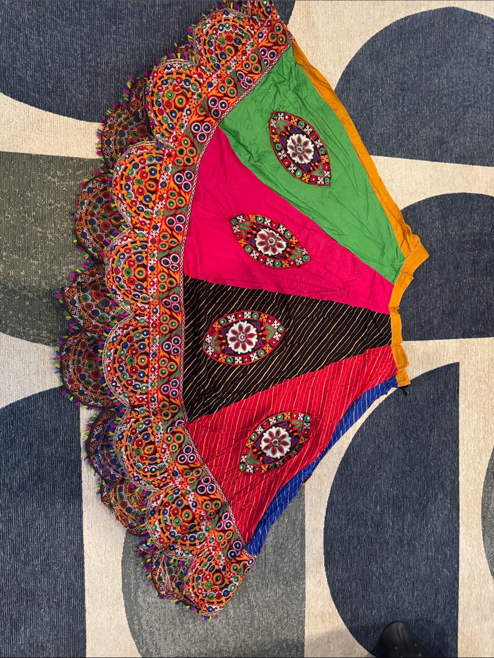 Vibrant Multi-Color Embroidered Women’s Scarf